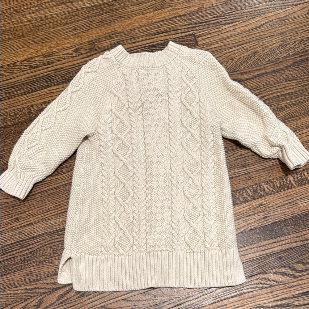 Baby GAP Cream Casual Dress with Classic Cable Knit